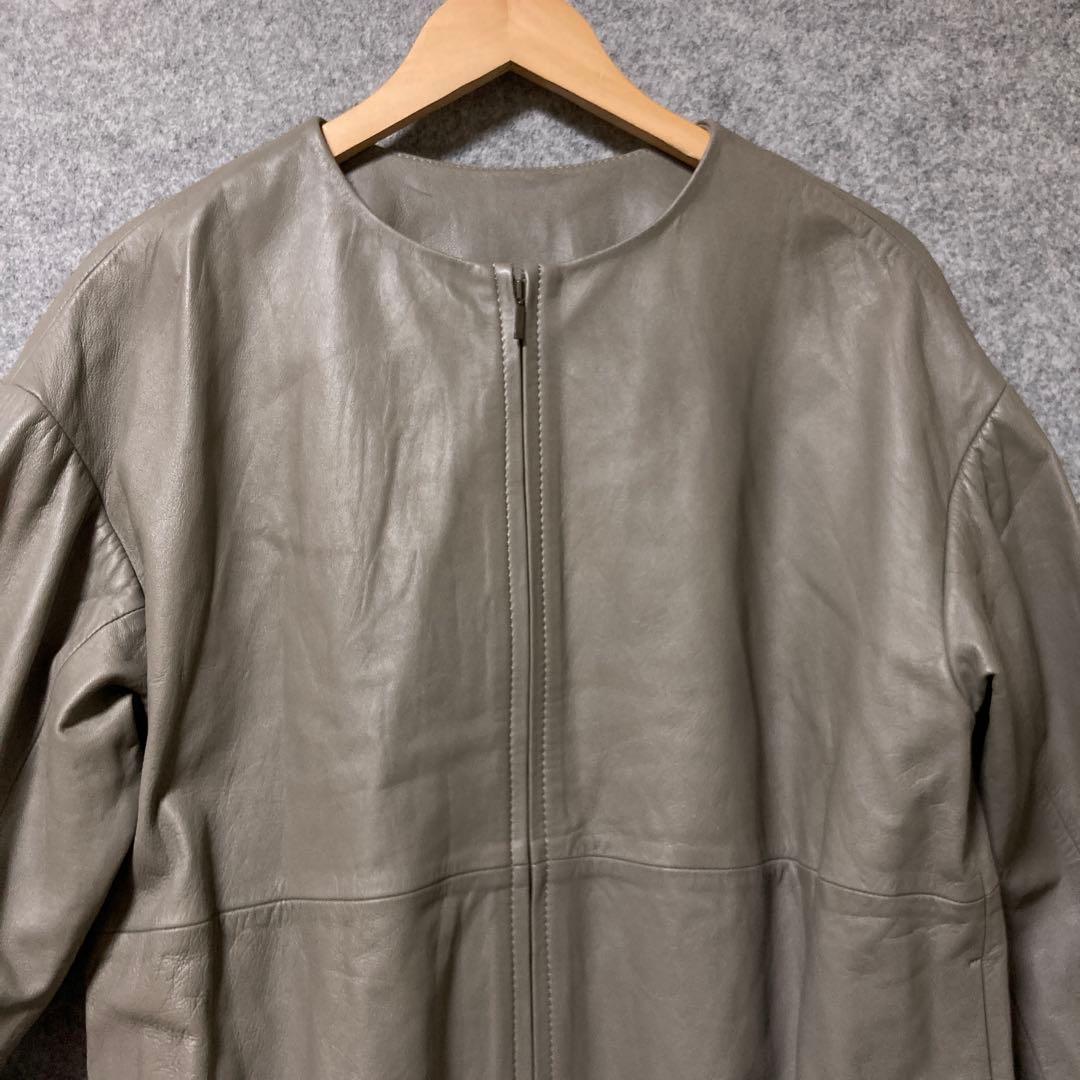 BEARDSLEYグレー系 ラムレザー ジャケット
