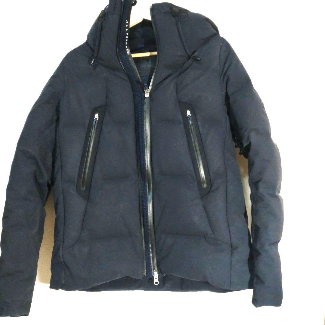 水沢ダウン　オルテライン　マウンテニア　ネイビー 　ダウンジャケット　サイズО