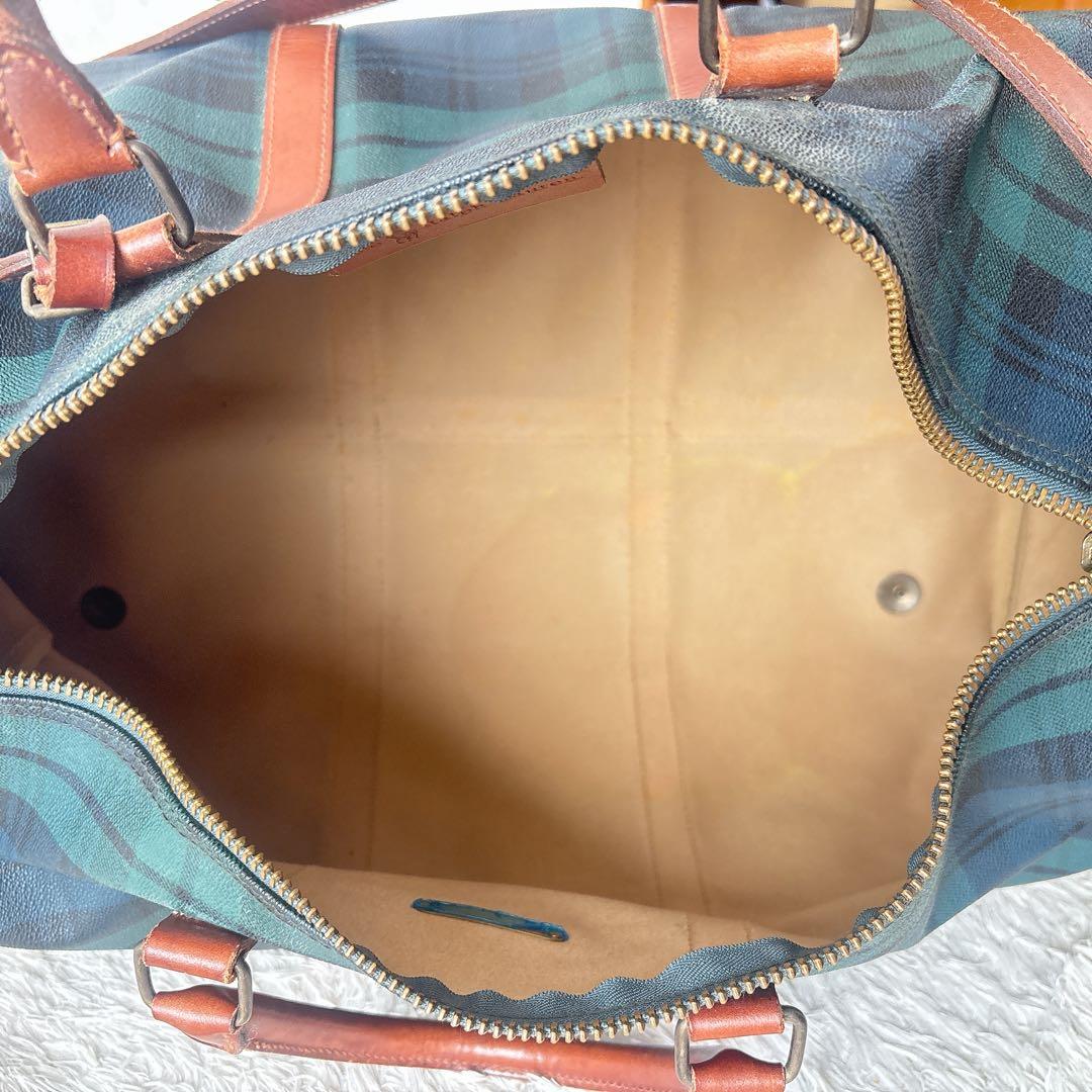 美品】ポロラルフローレン ボストンバッグ 大 2WAY チェック PVCレザー