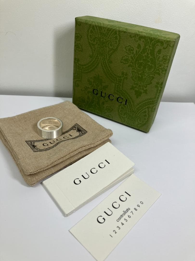 美品　グッチ　シルバーリング　15号　付属品完品　SV925