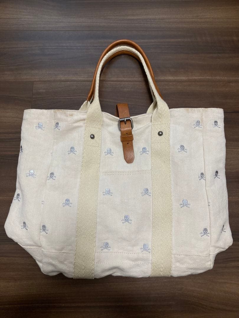 ラルフローレン　ラグビー　スカル刺繍　トートバッグ　キムタク　ベージュ