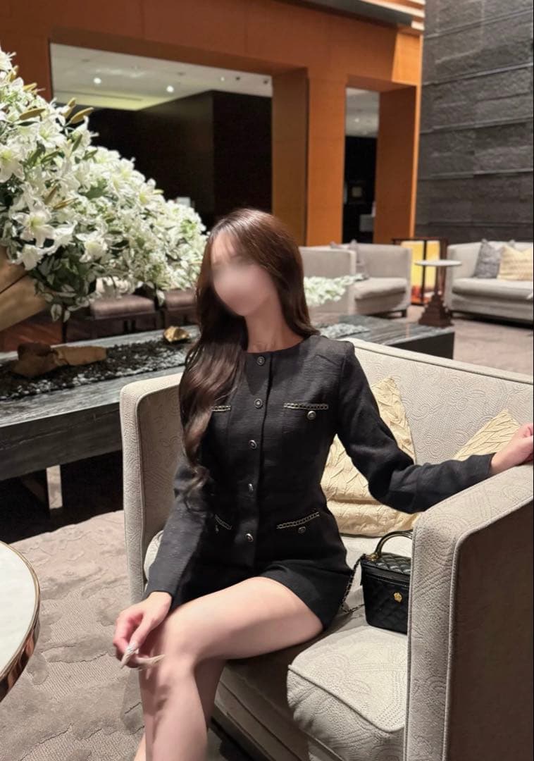 チェーンディテールブラックオールインワン KR30012