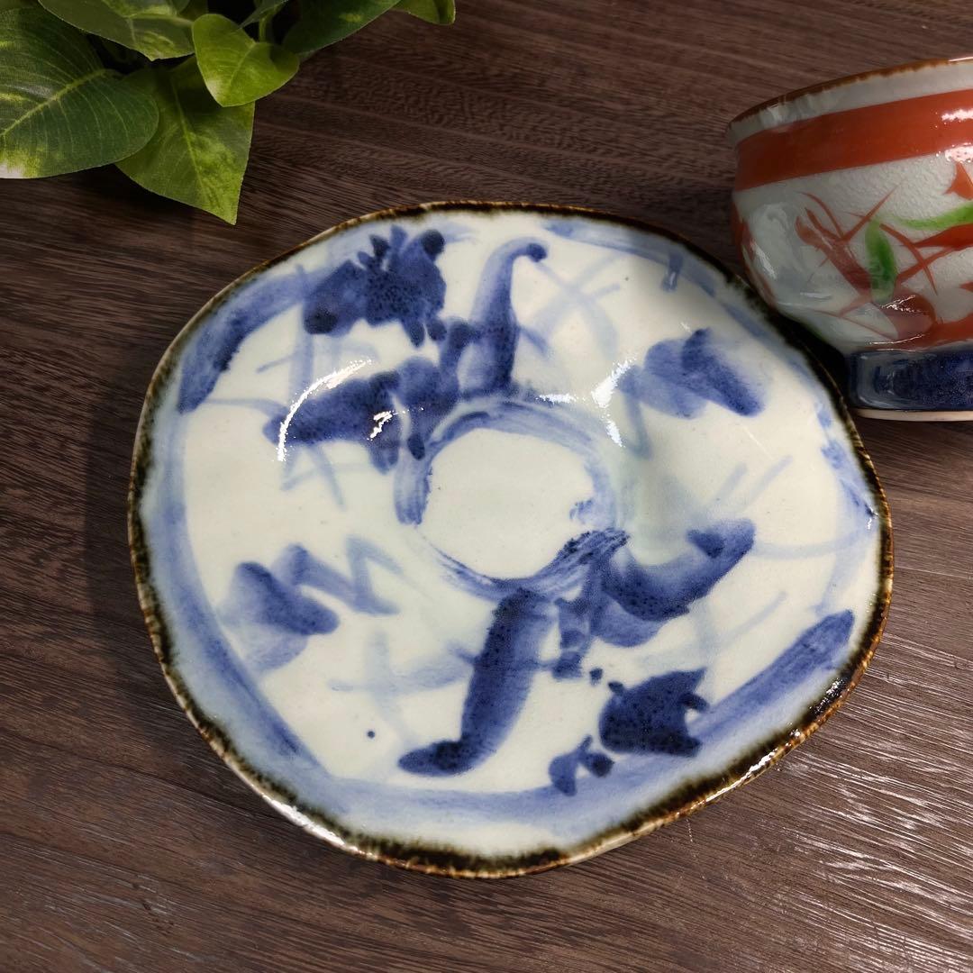 【作家物】 斉山窯 太田恵 一服碗 皿 セット フリーカップ 多様碗 受皿