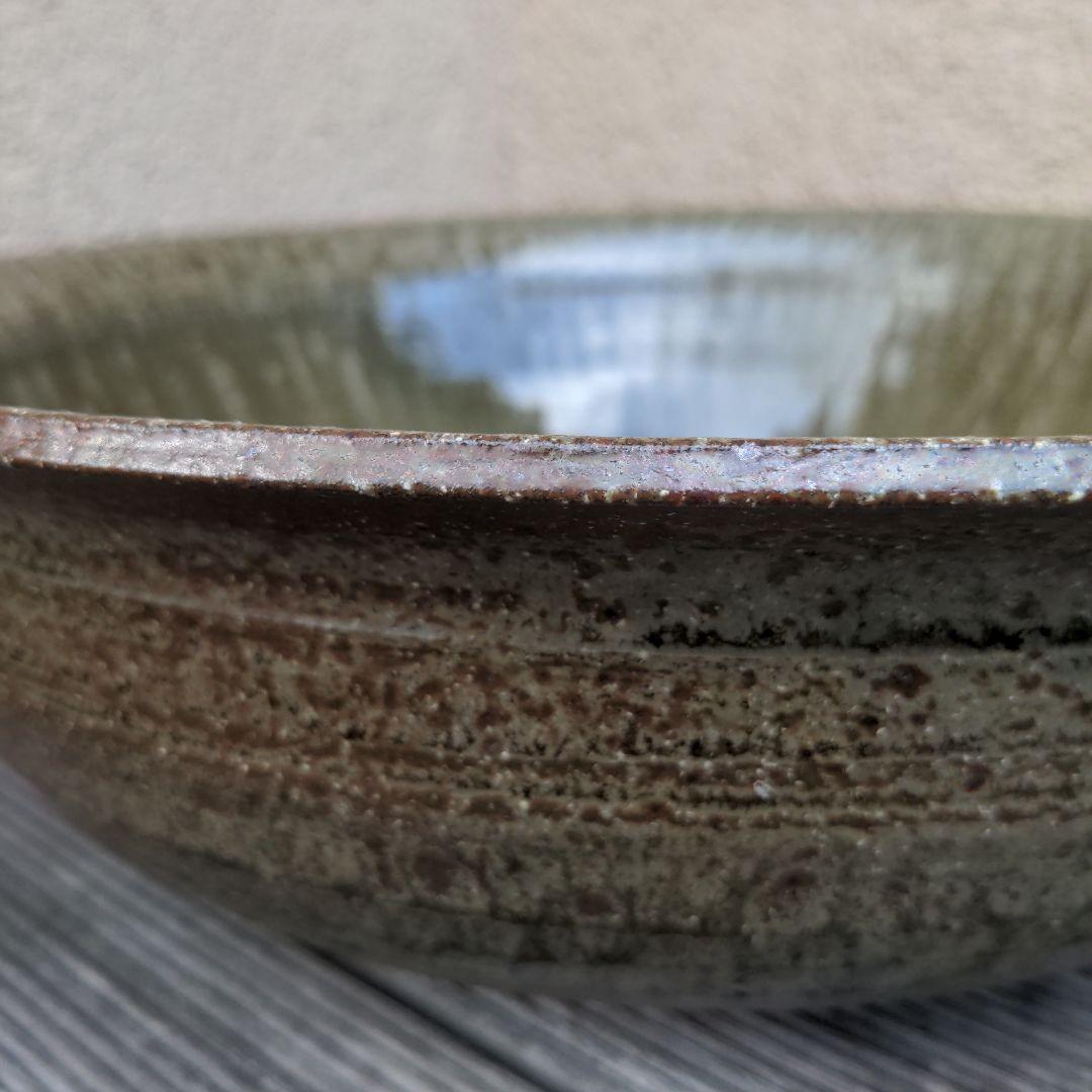 藤井達吉　 陶器　 丸型鉢 メダカ鉢　水鉢　睡蓮鉢　大型　洗面ボウル　木箱付き