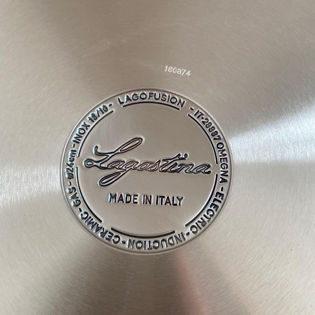 【新品】ラゴスティーナ　ステンレス製 リゾット鍋 　木製鍋敷付き