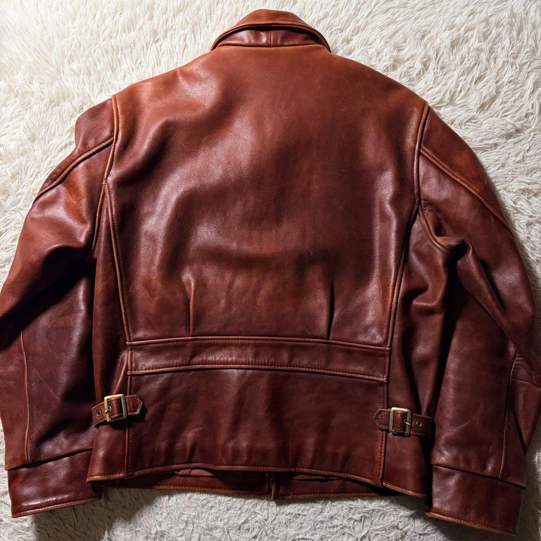 【雰囲気抜群】B-McCOY'S ライダースジャケット　ステアハイド　赤茶　40