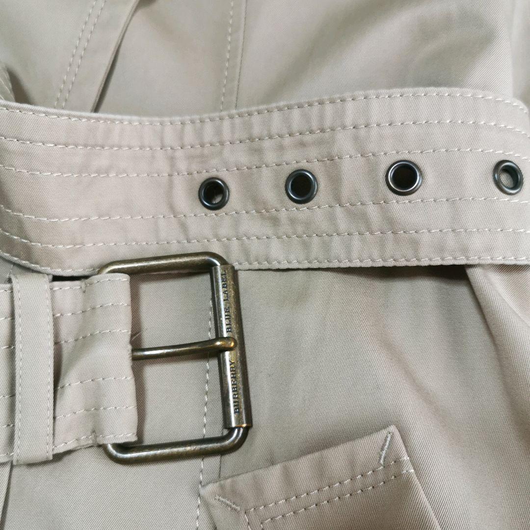 バーバリーブルーレーベル トレンチコート ベルト ノバチェック 40 ベージュ