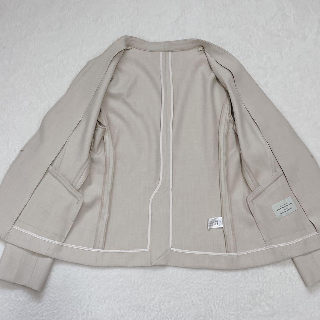 極美品✨グリーンレーベルリラクシング セットアップ ノーカラー パンツ 洗える