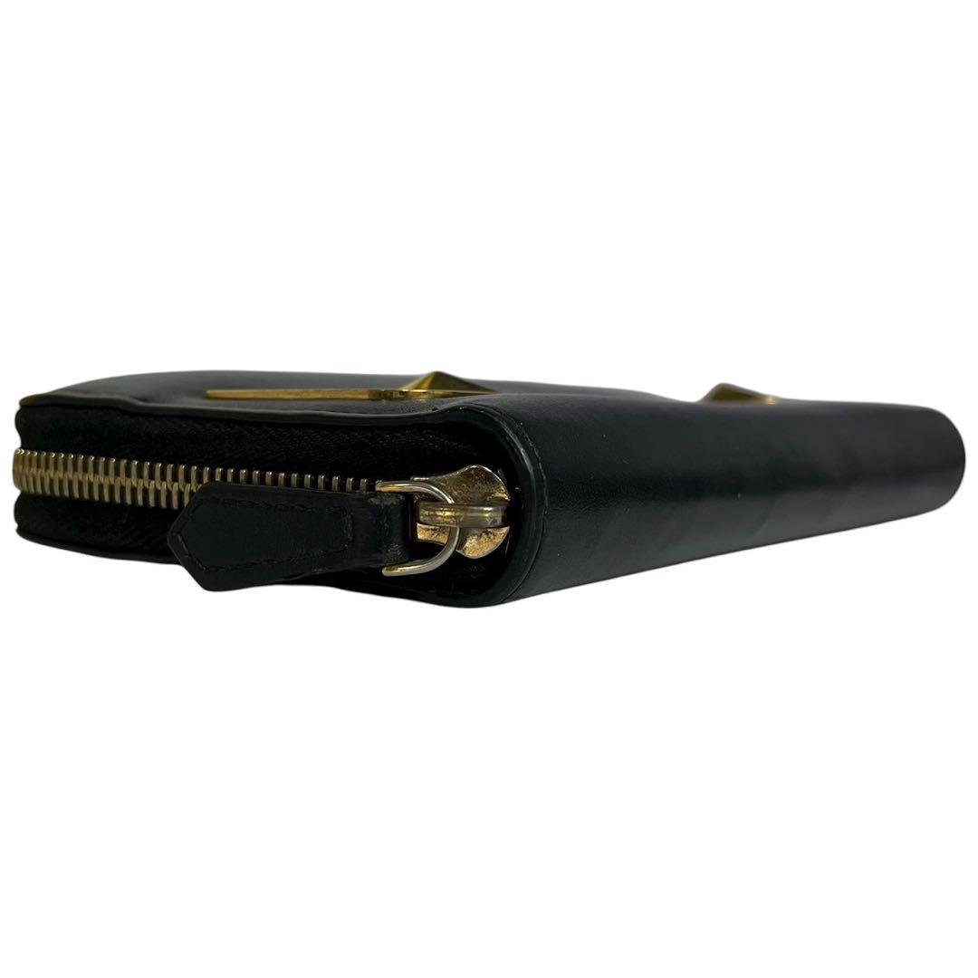 美品✨フェンディ 長財布 ラウンドファスナー モンスター バグズアイ レザー 黒