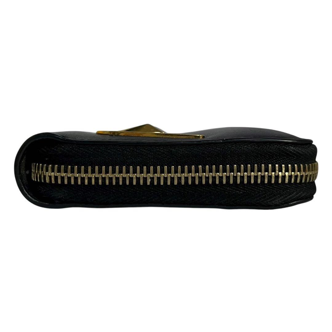 美品✨フェンディ 長財布 ラウンドファスナー モンスター バグズアイ レザー 黒