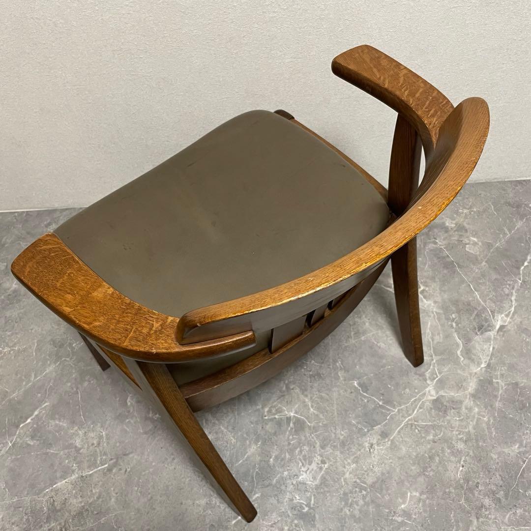 希少　辻木工　アームダイニングチェア① ヴィンテージ オーク無垢材 木製椅子