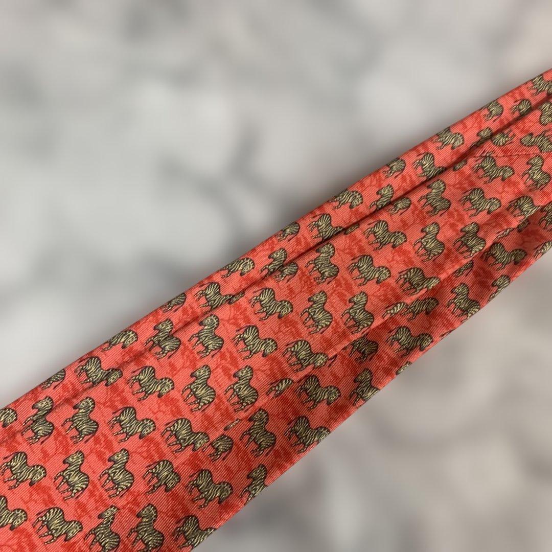 HERMES シマウマ柄 シルクネクタイ