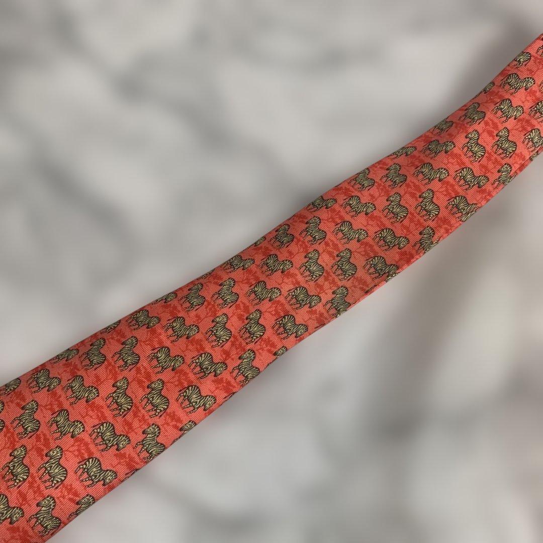 HERMES シマウマ柄 シルクネクタイ