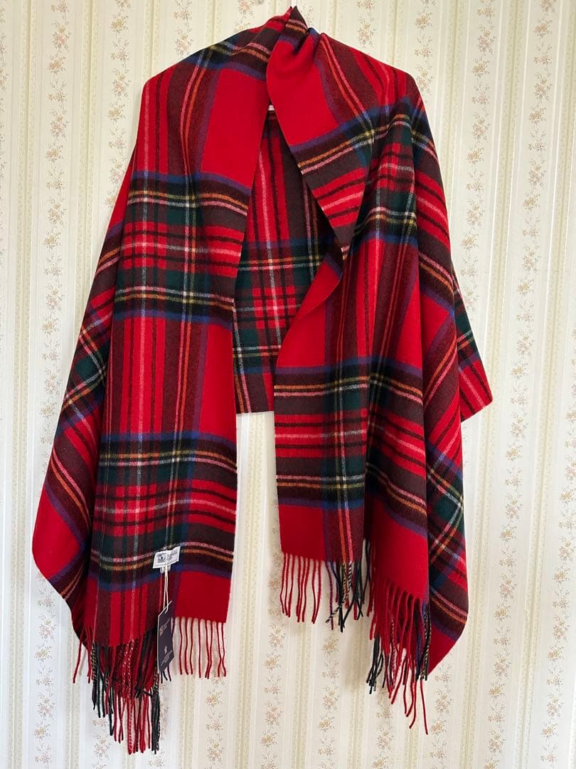 ジョンストンズ カシミア 大判ストール マフラー ロイヤルスチュワート