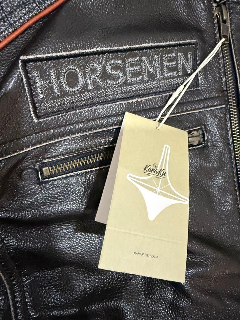 新品未使用 VIIBOY 本革ライダース M 黒 スカル刺繍 即購入OK