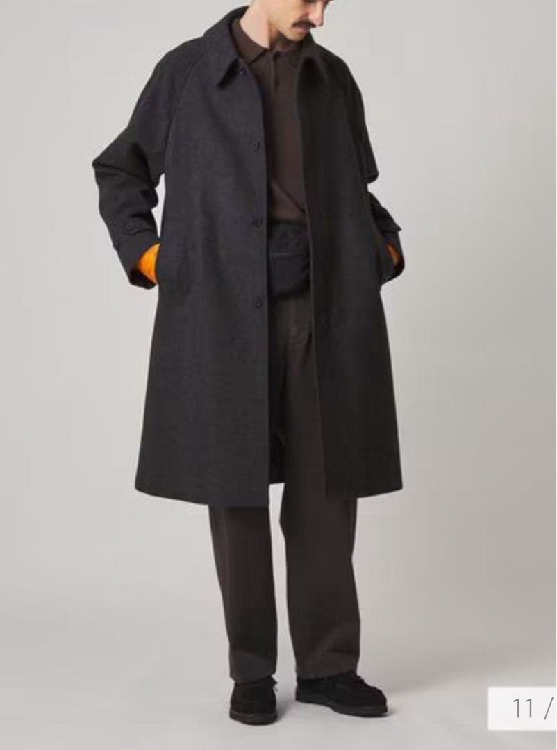 ＜Steven Alan＞ ダークグブラウン ステンカラーコート ウール混合