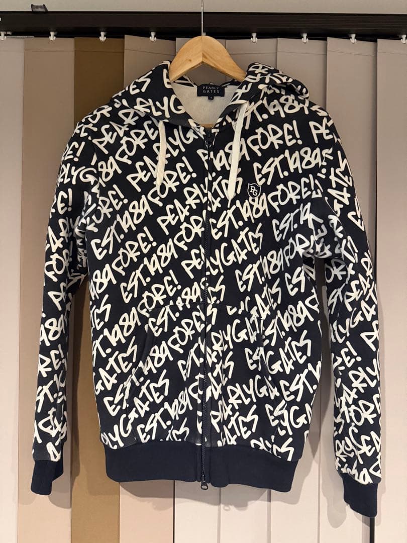 パーリーゲイツ　ジップパーカー　裏起毛　サイズ4 ネイビー