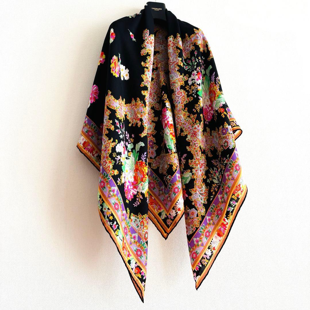 未使用タグ付★2024年/LEONARD PARIS★カシミアシルク大判ストール