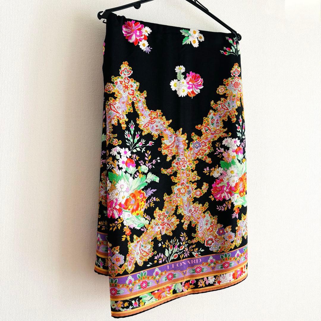 未使用タグ付★2024年/LEONARD PARIS★カシミアシルク大判ストール