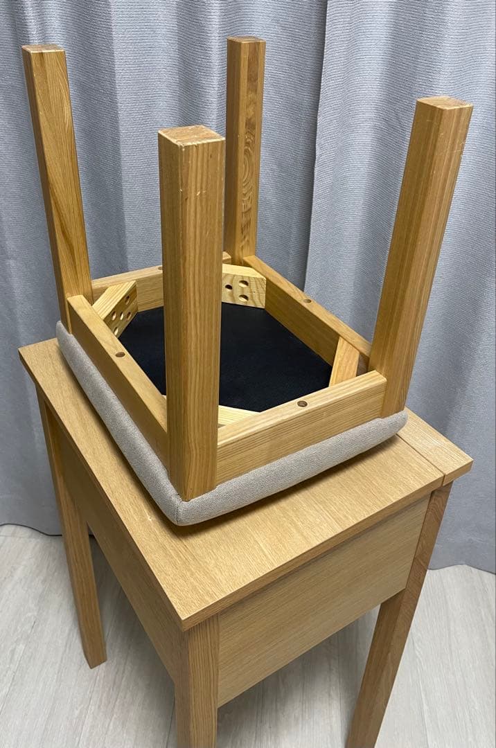 【もざんぬ】MUJI タモ材コンパクトドレッサー　スツール付き