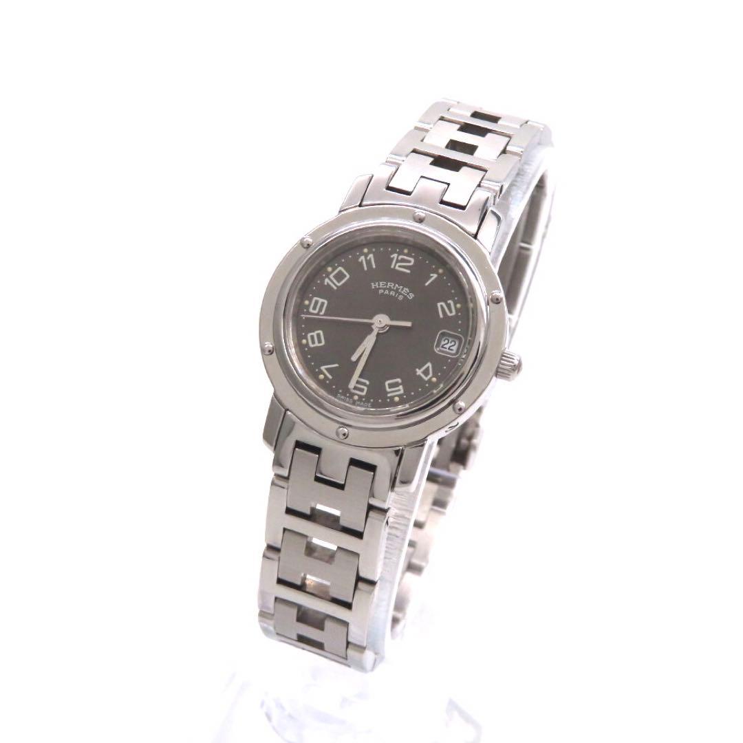 ☆極美品 CL4.210 HERMES エルメス 時計 クリッパー ブラック