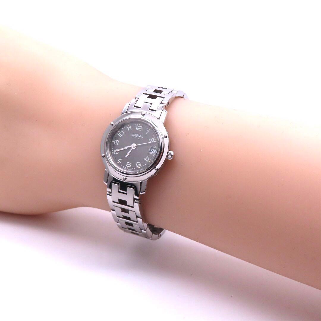 ☆極美品 CL4.210 HERMES エルメス 時計 クリッパー ブラック