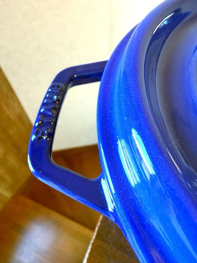 ストウブ希少限定ロイヤルブルー新品ラウンドココット１６ｃｍ箱＆生涯保証付