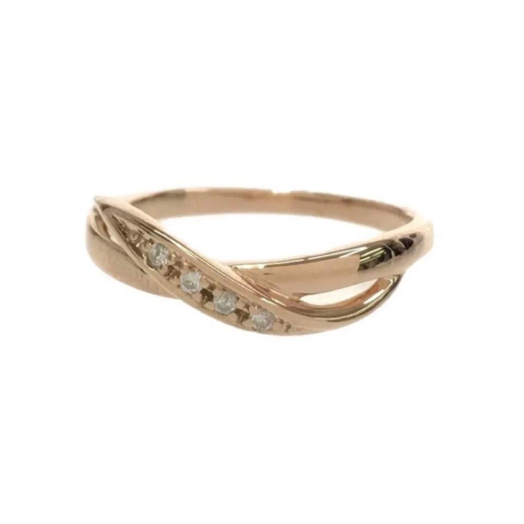 【即日発送】4℃ ヨンドシー K18PG 18金ピンクゴールド ウェーブ 4号