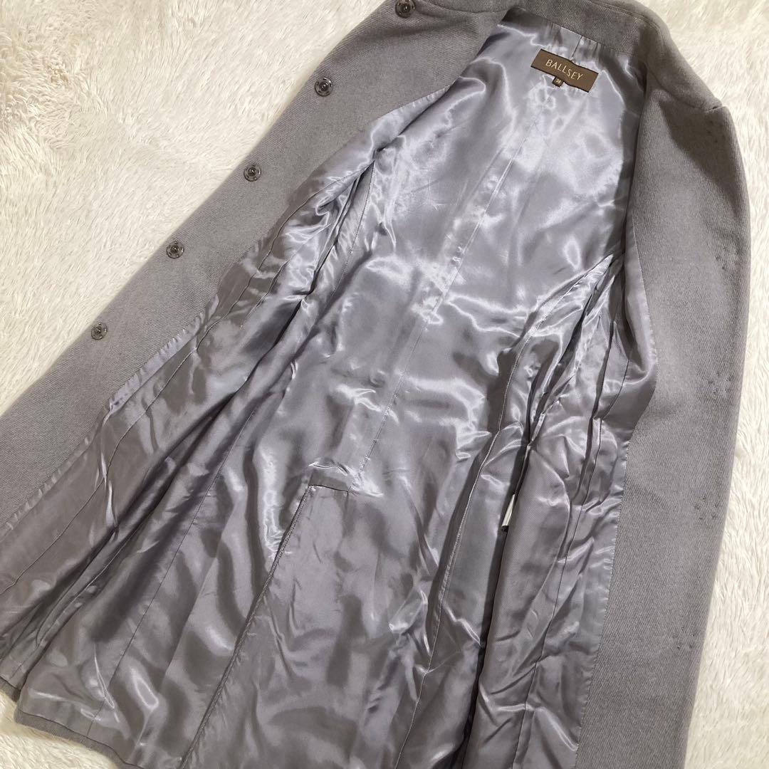 美品 BALLSEY ステンカラーコート アンゴラ ウール ロング ベルト付き