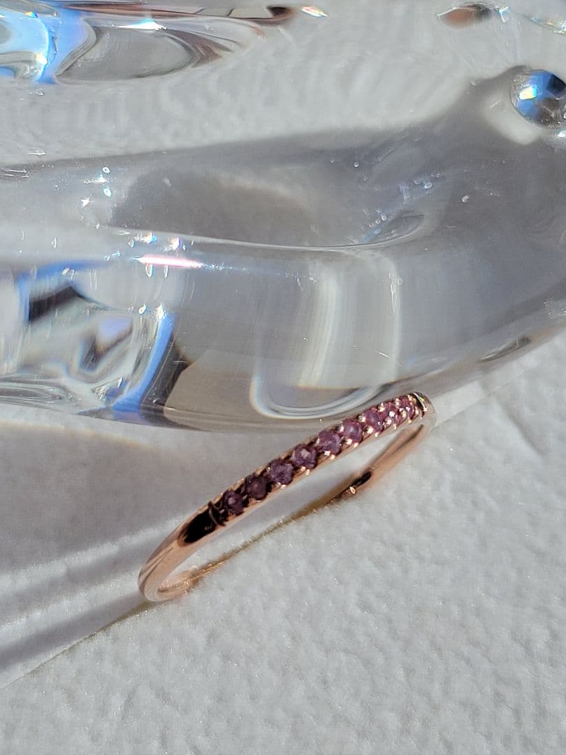 美品★TSUTSUMI K10 PG リング 指輪 ピンクサファイア 9石