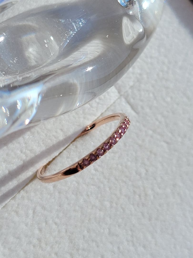美品★TSUTSUMI K10 PG リング 指輪 ピンクサファイア 9石