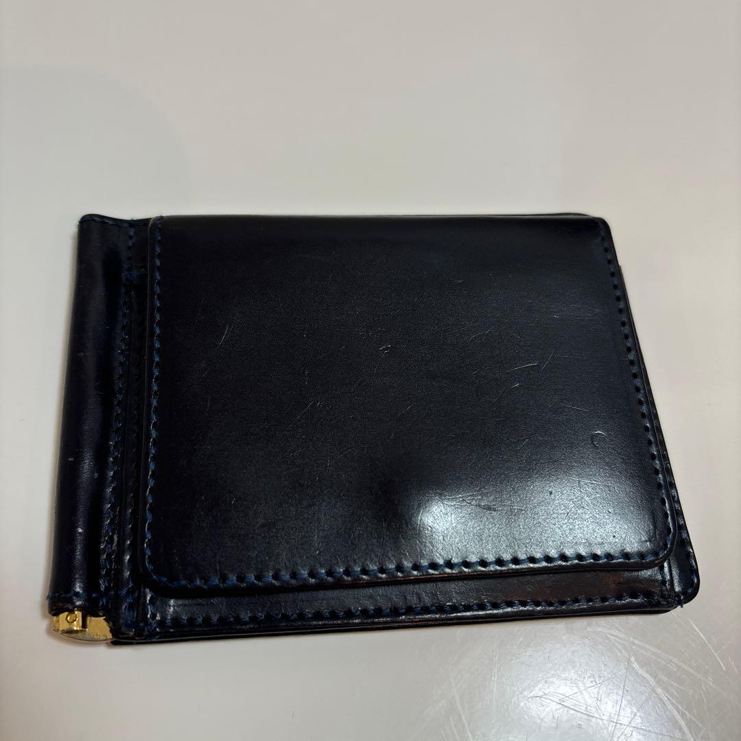 GLEN マネークリップ（小銭入れ付） ネイビー/ダークブルー