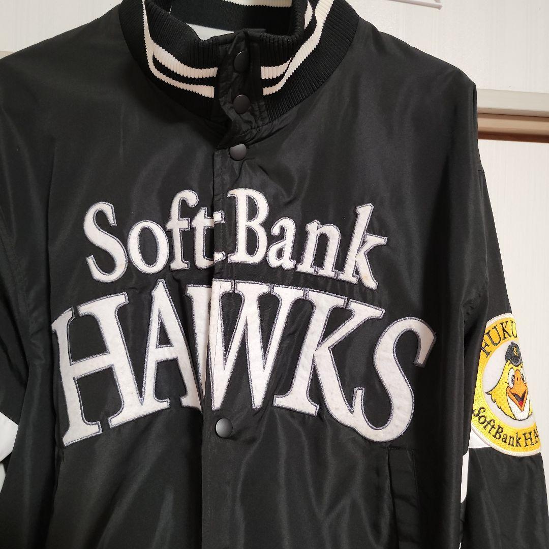 SoftBank Hawks ボタン式ジャケット 黒　サイズM