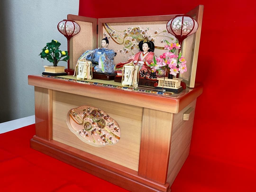 雛人形　親王飾り収納セット・頭　梛葉　作・間口約５５×奥行約３３×高さ約５３㎝