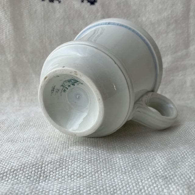 希少美品◆クレイユモントロー白いブリュロオクトゴナルカフェオレボウルカップジアン