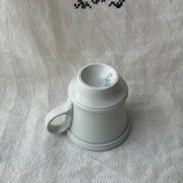 希少美品◆クレイユモントロー白いブリュロオクトゴナルカフェオレボウルカップジアン