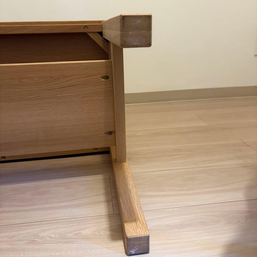 無印良品　木製ベンチ／板座／オーク材幅１００×奥行３７×高さ４４ｃｍローテーブル