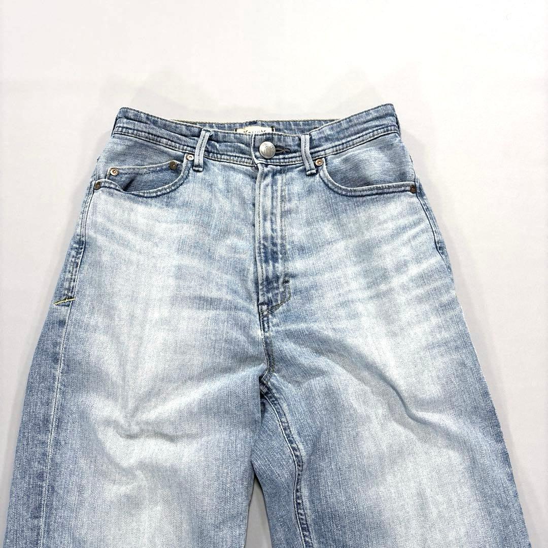 ヤヌーク　LEA カットオフ　デニムパンツ　ハイウエスト　25 ブルー