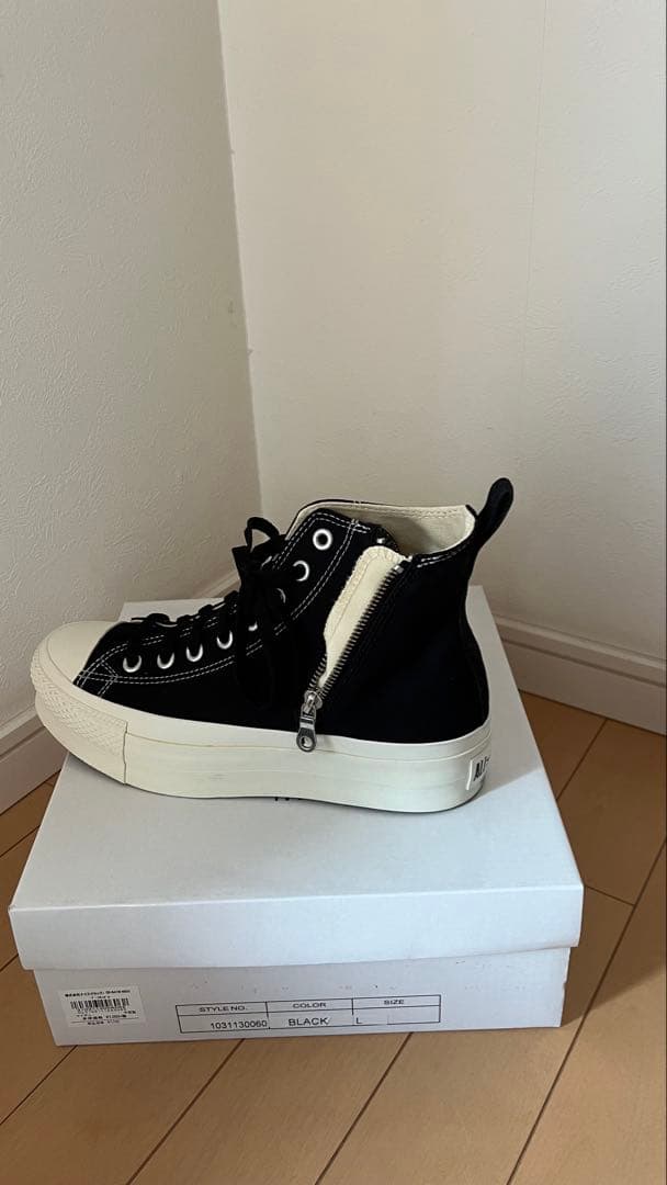 大幅値下げ コンバース 厚底 ブラック ハイカット スニーカー