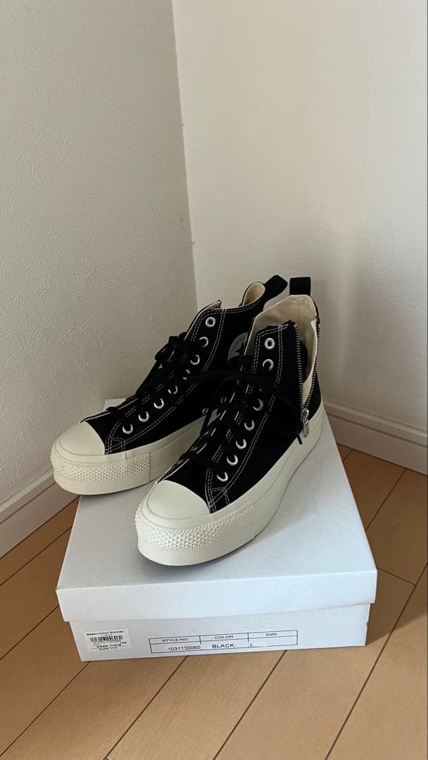大幅値下げ コンバース 厚底 ブラック ハイカット スニーカー