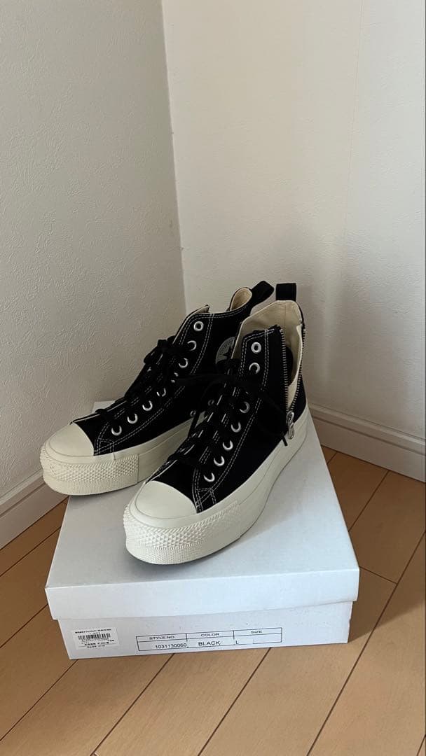 大幅値下げ コンバース 厚底 ブラック ハイカット スニーカー