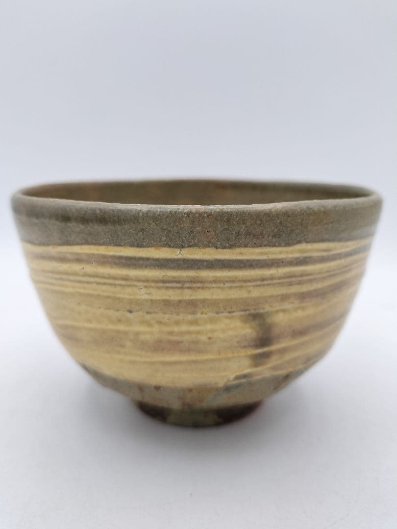 c860 数茶碗 刷毛目　青伊羅保 10客 中村与平 木箱 茶道具 古物