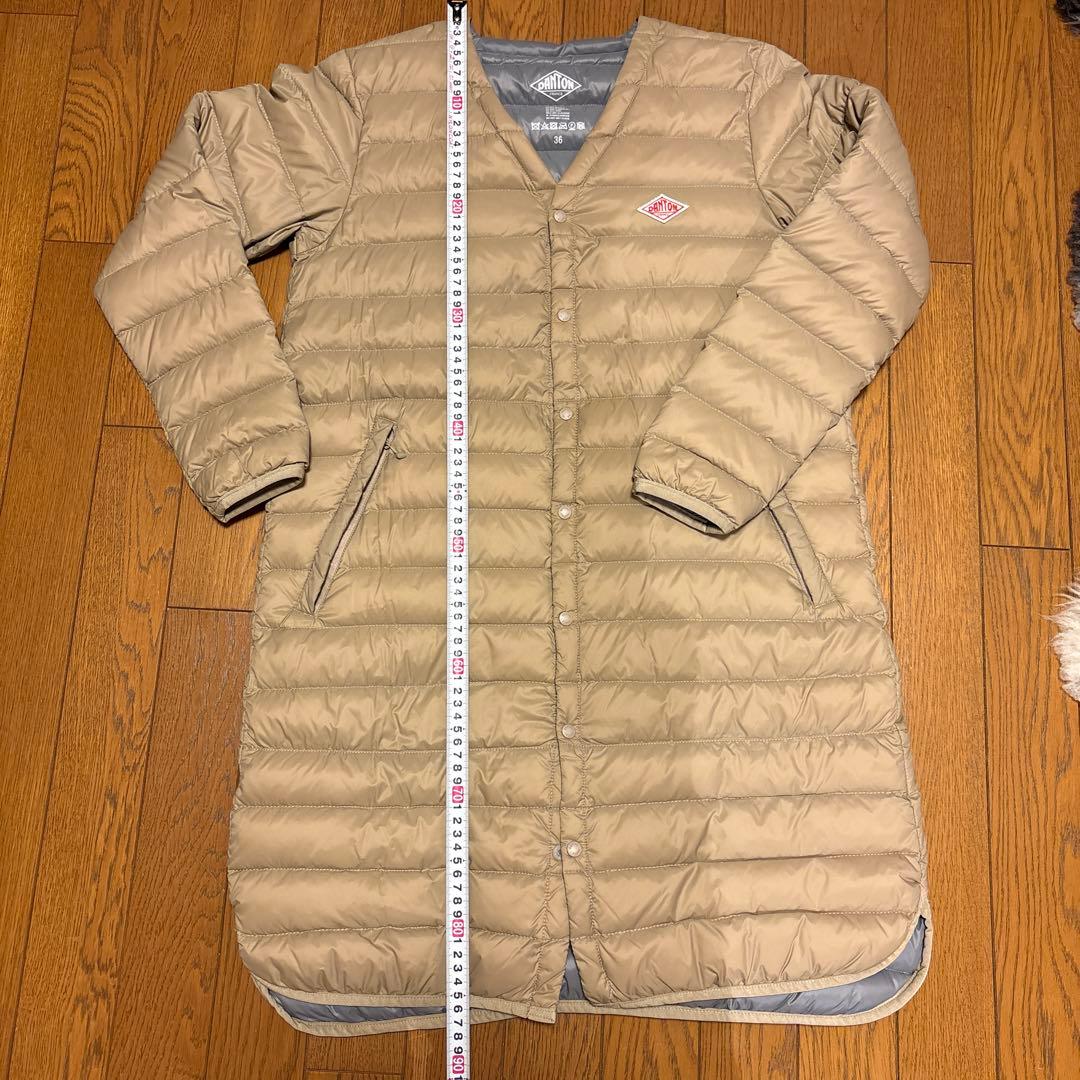DANTON ダントン インナーダウン ロング ノーカラー　サイズ36