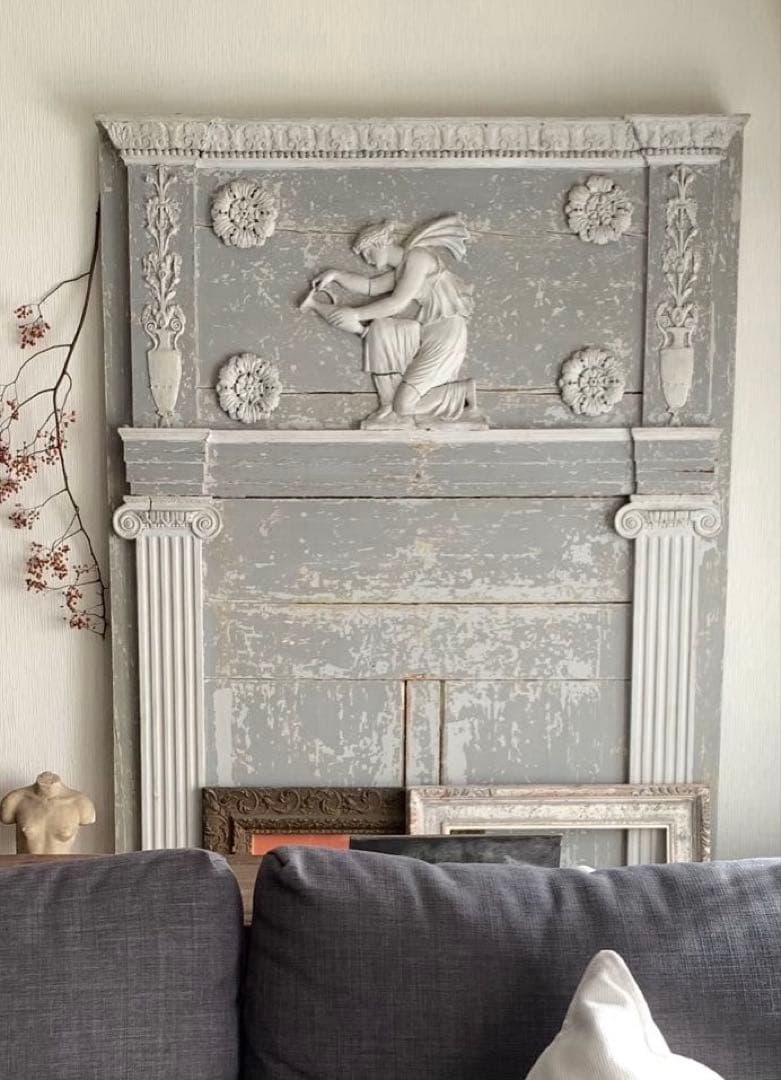 アンティーク 壁板 壁飾り 女神 フランス 木製 antiques 店舗什器