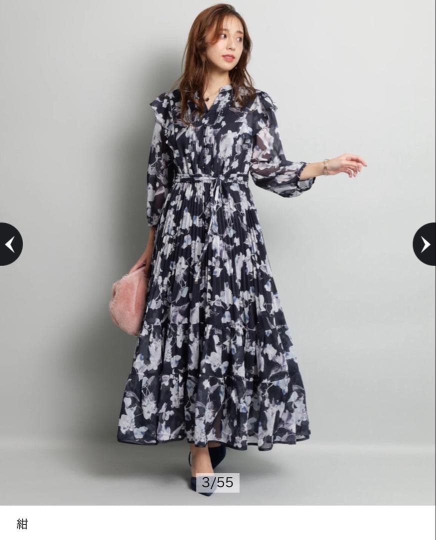 JUSGLITTY バリエーションプリントワンピース マキシワンピース