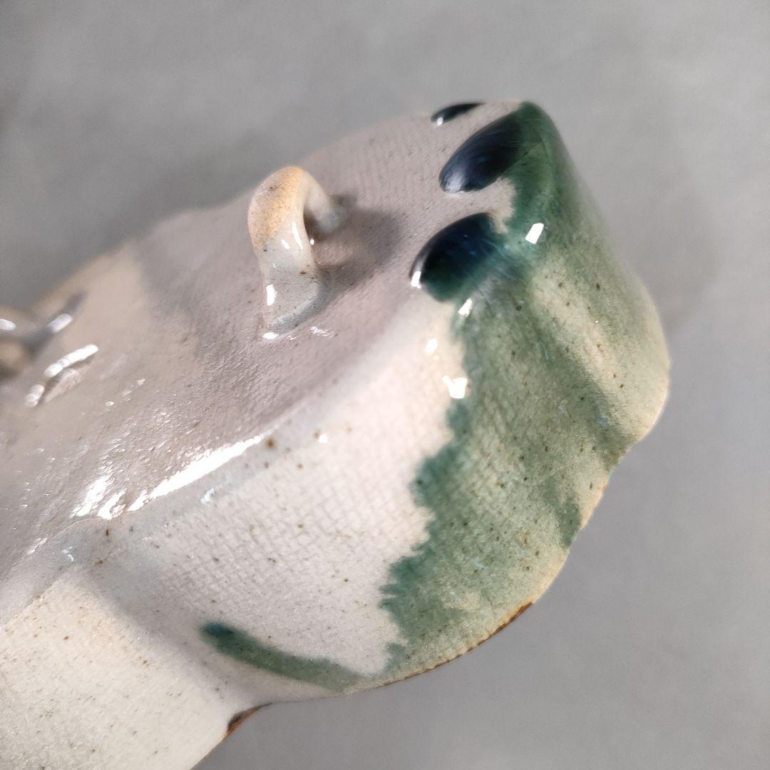 A1376-6/夕陽窯/織部瓢箪形足付向付5客/銘々皿/飾鉢/菓子鉢/懐石道具/