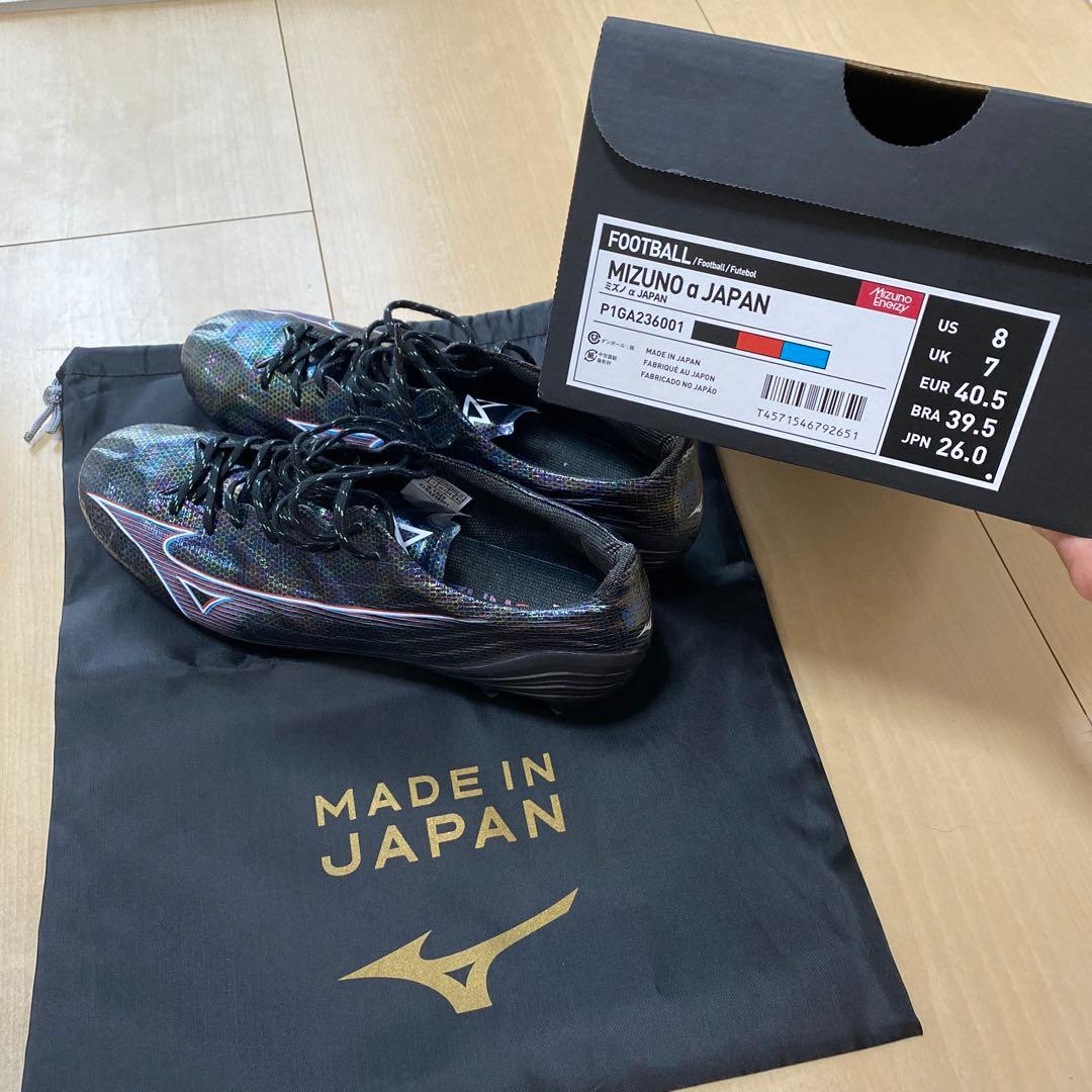 ★新品未使用・送料無料 ミズノ アルファ ジャパン 26cm ブラック★
