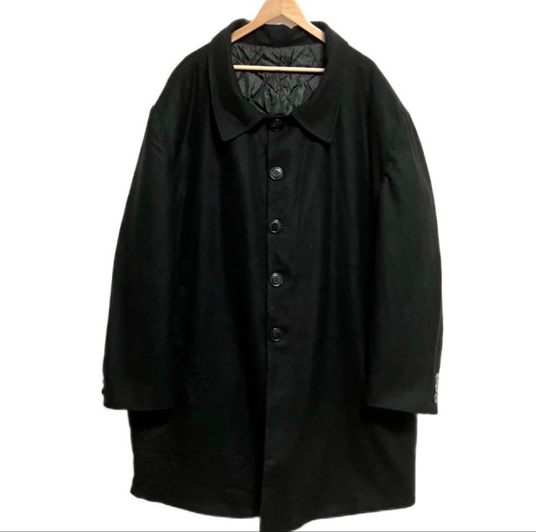 Vintage WOOL コート XXL相当 ブラック ビッグシルエット