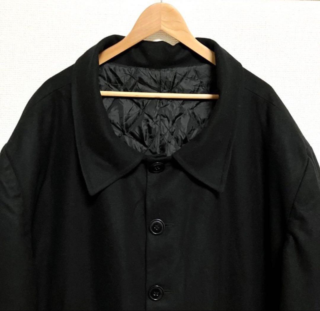 Vintage WOOL コート XXL相当 ブラック ビッグシルエット