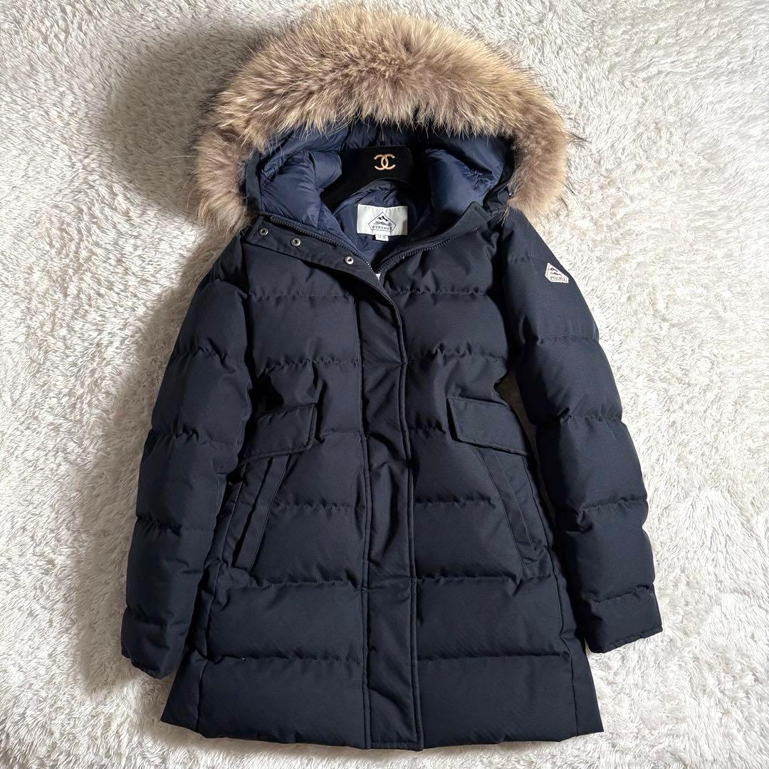 ピレネックス ダウンコート Aライン ロング フーディ JP38 FR 36